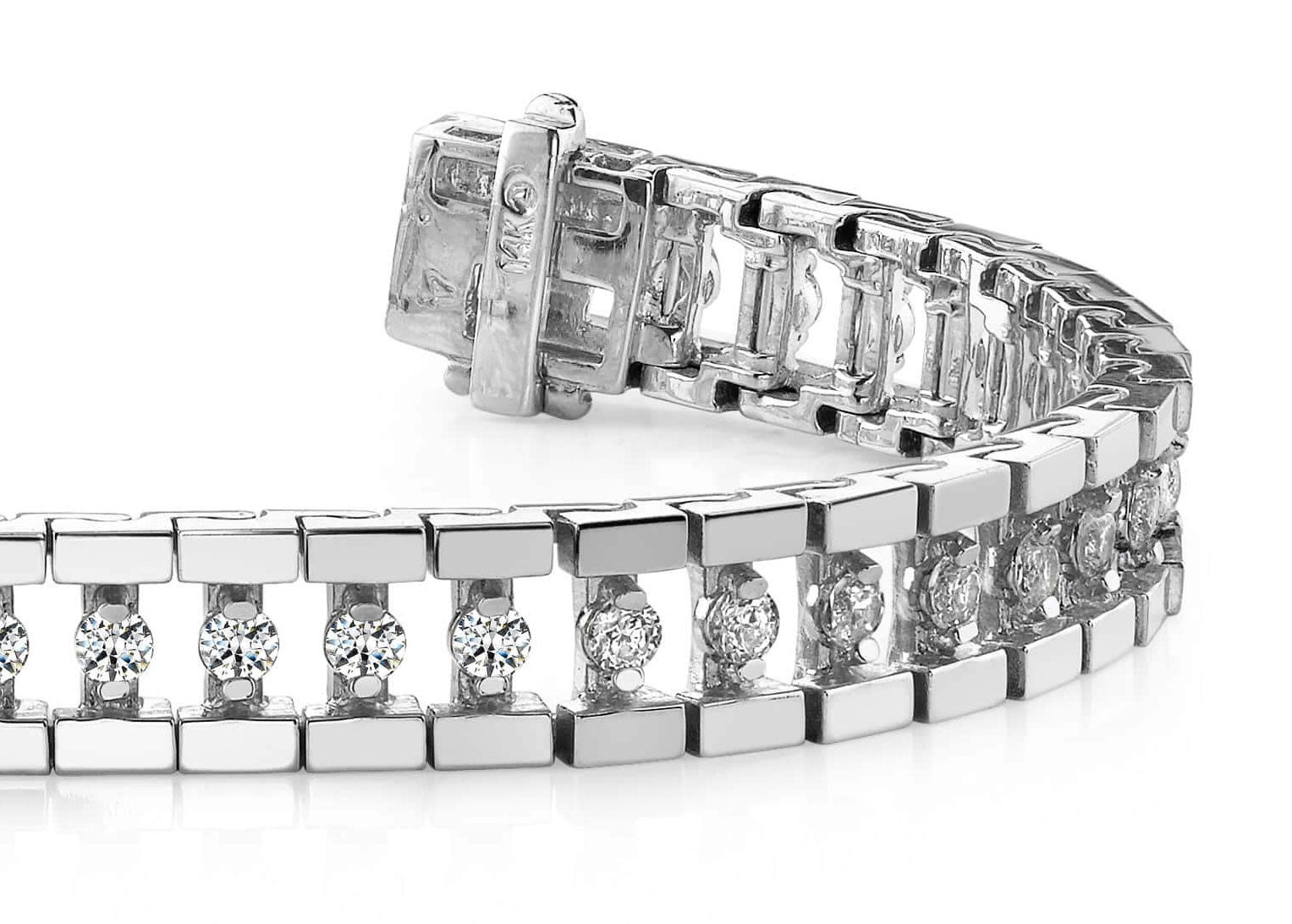 Track Link Diamond Bracelet