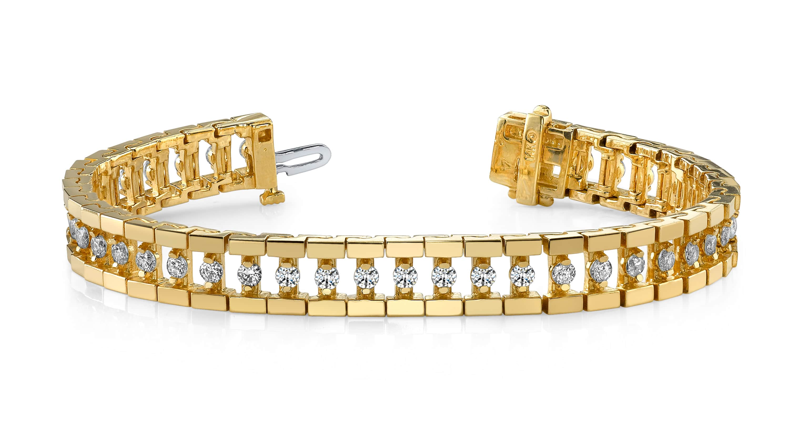 Track Link Diamond Bracelet