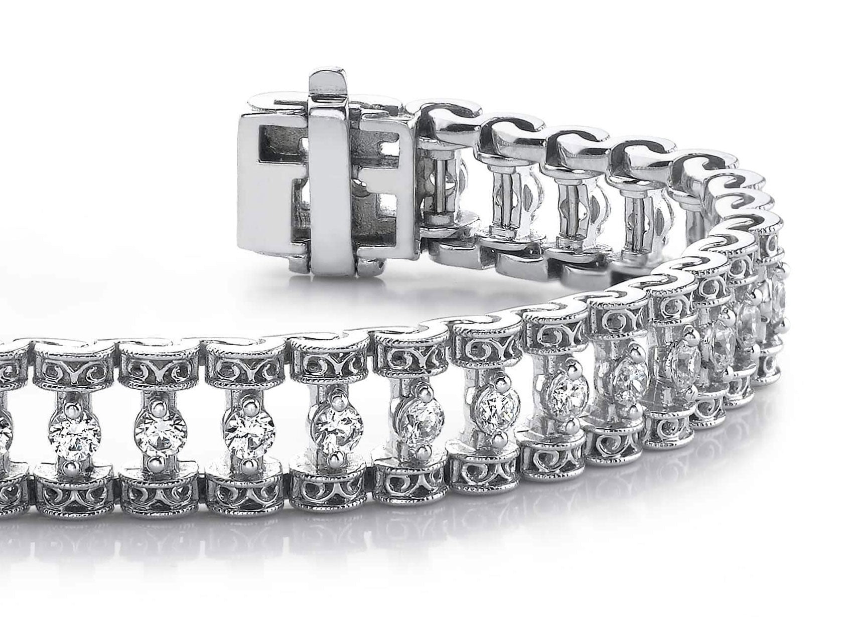 Filigree Diamond Candlestick Bracelet