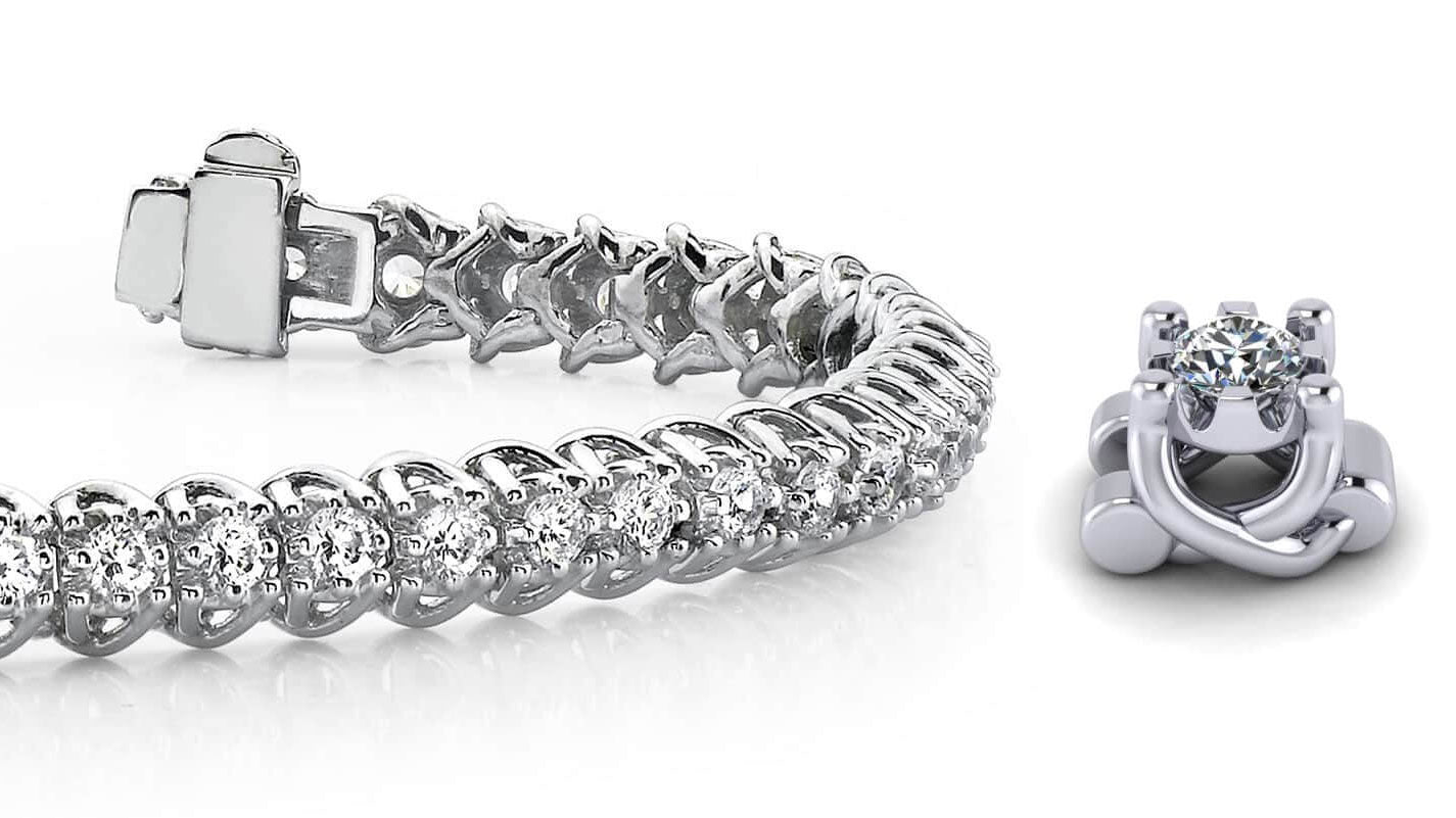 Scoop Link Diamond Illusion Tennis Bracelet