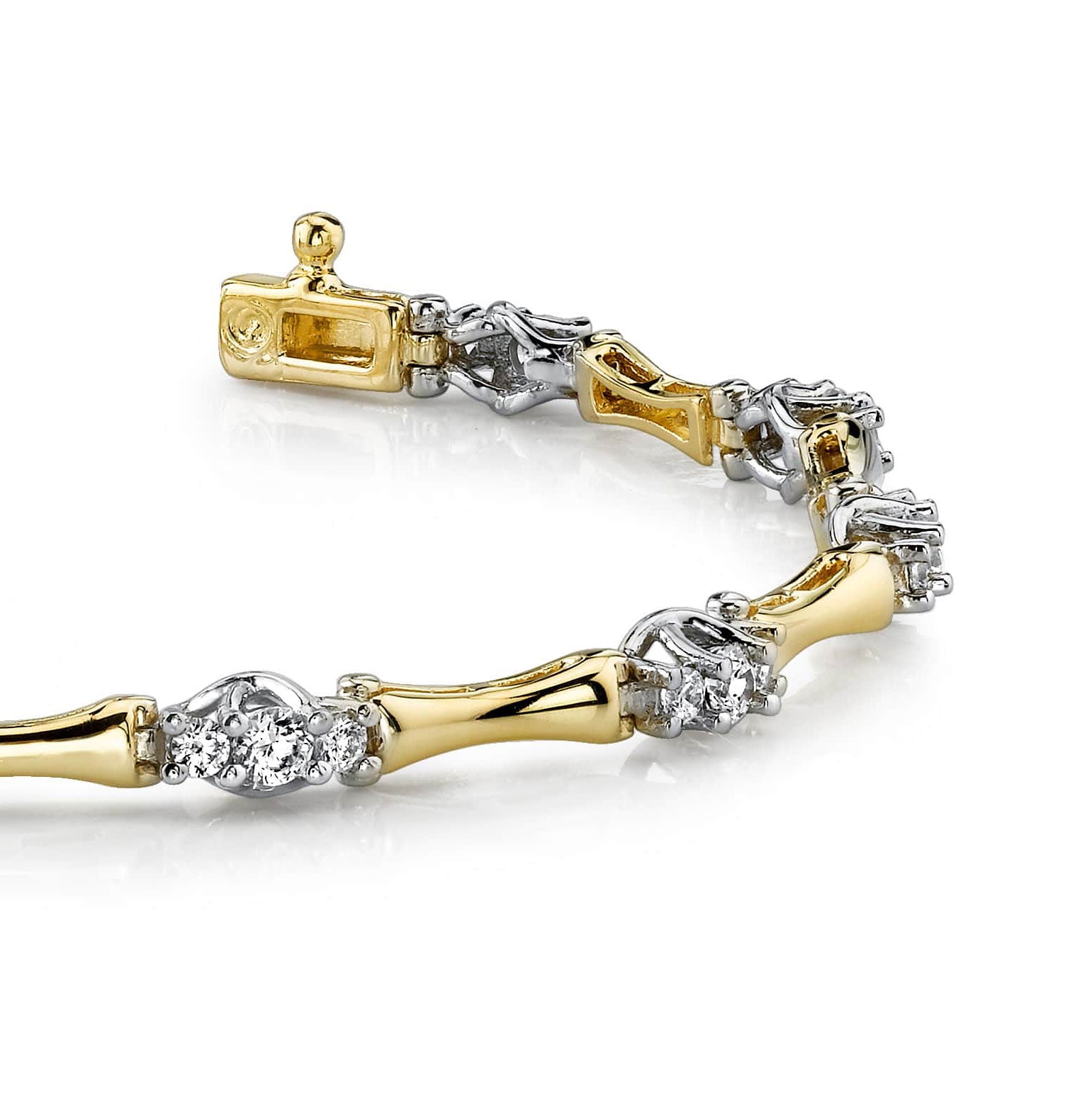 Triple Diamond Column Link Bracelet In