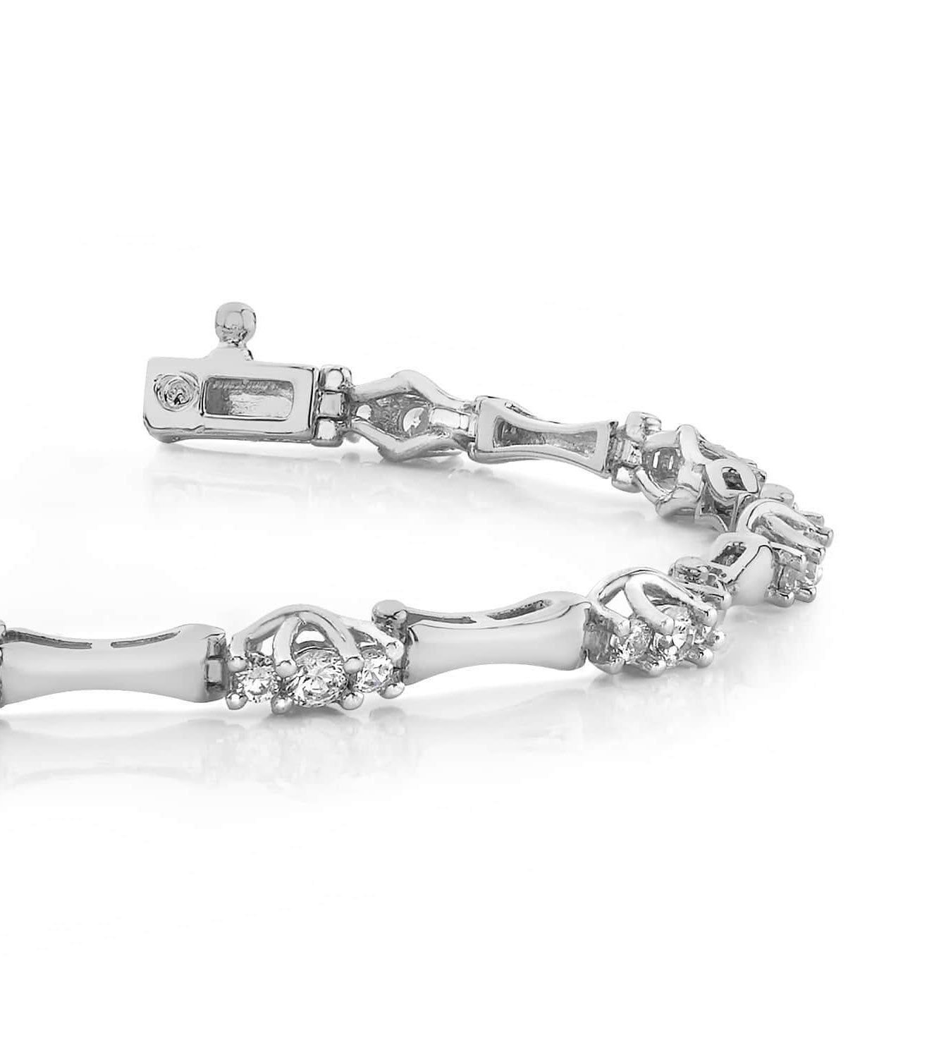 Triple Diamond Column Link Bracelet In