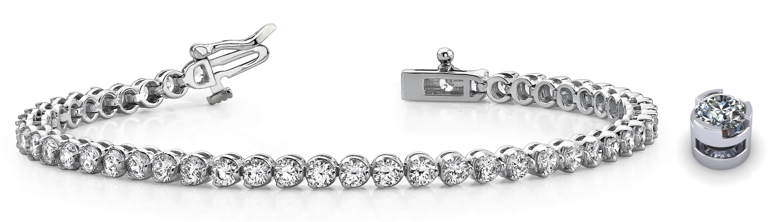 Round Prong Set Diamond Tennis Bracelet