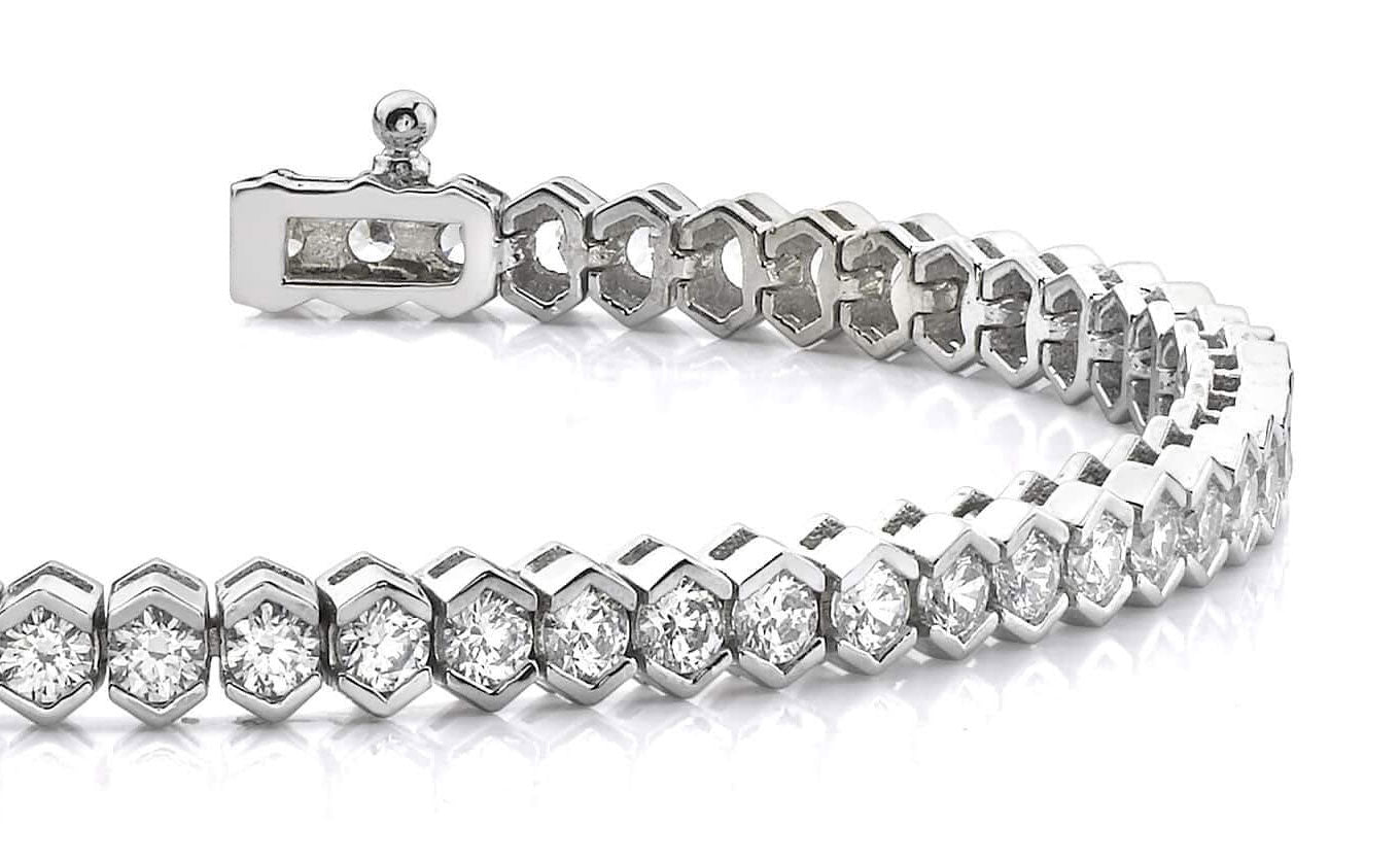 Diamond Tile Diamond Tennis Bracelet