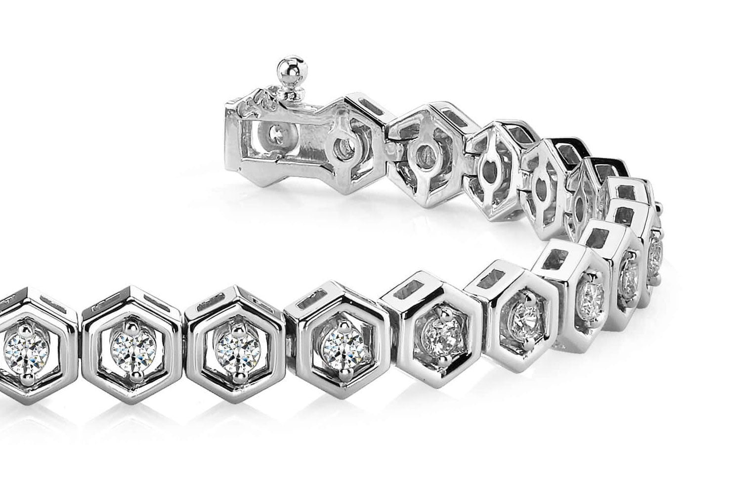 Hexagon Link Diamond Bracelet