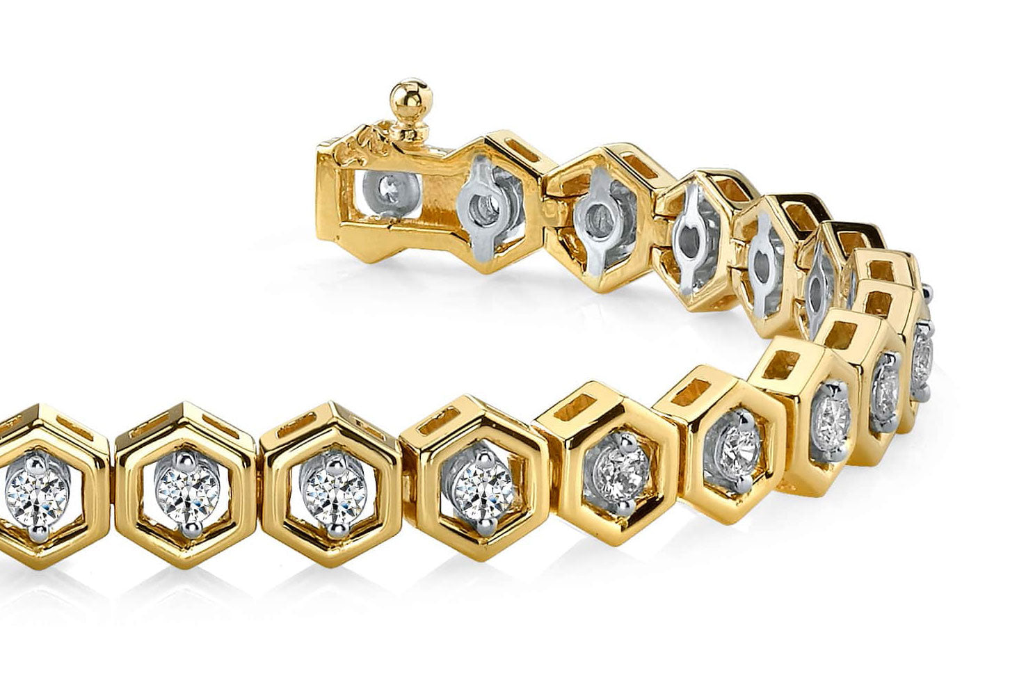 Hexagon Link Diamond Bracelet