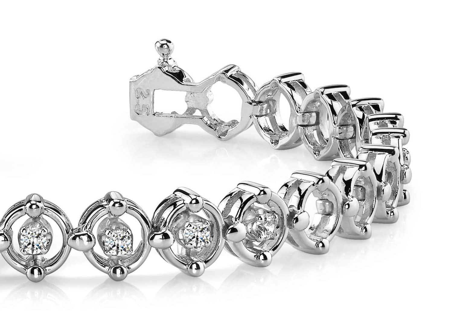 Diamond Compass Link Bracelet In