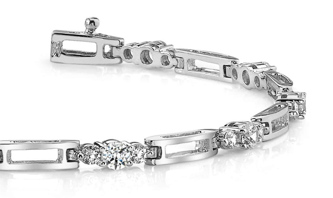 Rectangle Link Diamond Bracelet