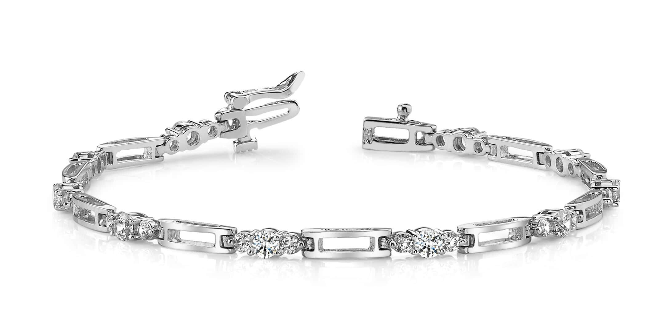 Rectangle Link Diamond Bracelet