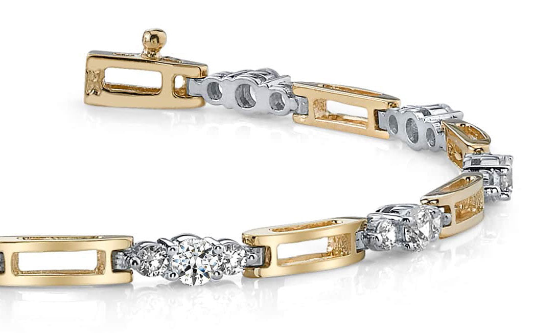 Rectangle Link Diamond Bracelet