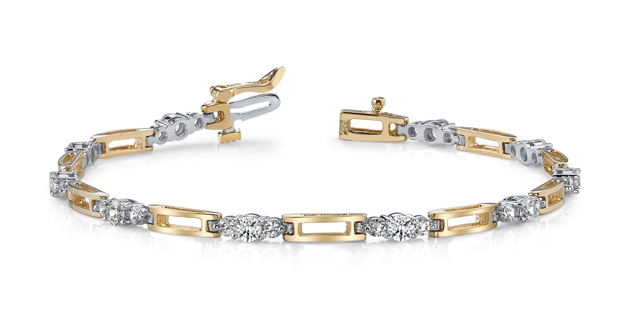 Rectangle Link Diamond Bracelet