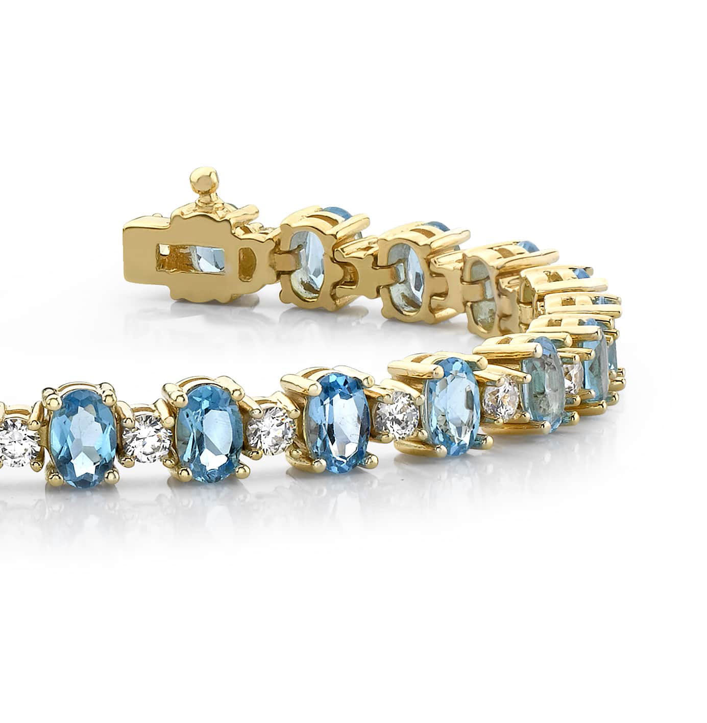 Colored Oval And Round Diamond Bracelet