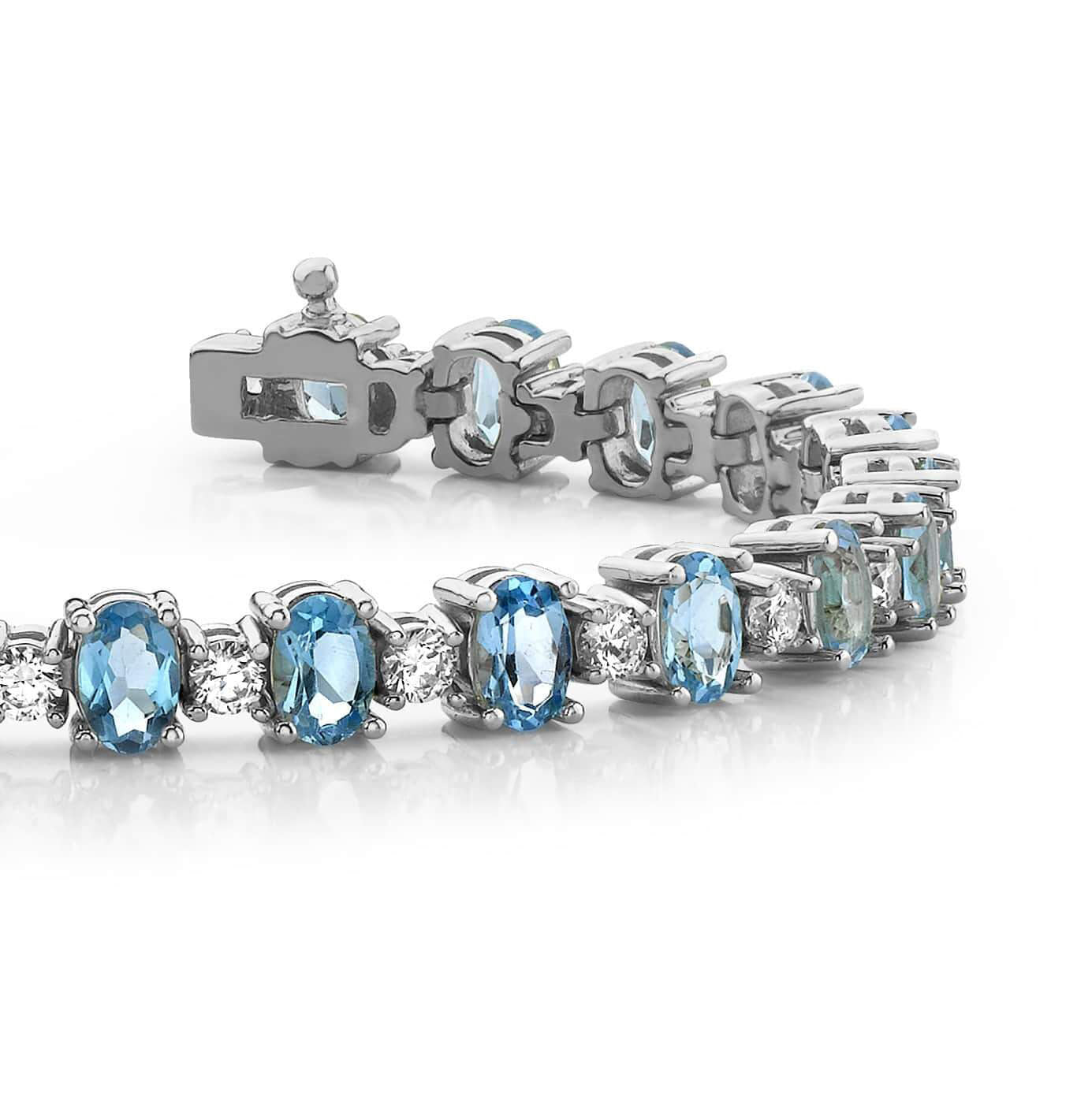 Colored Oval And Round Diamond Bracelet