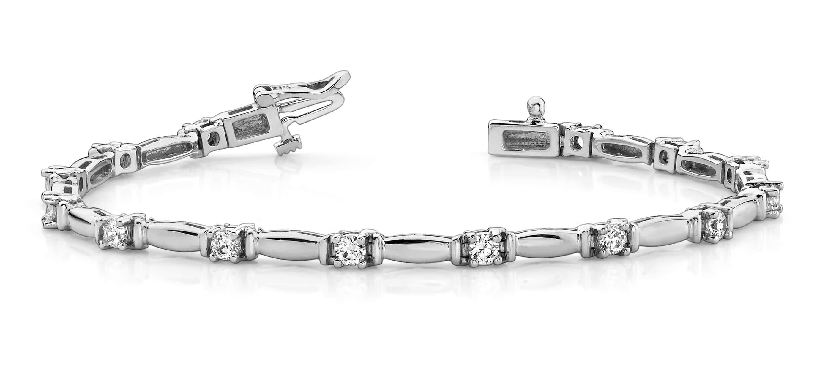 Shiny Column Link Diamond Bracelet