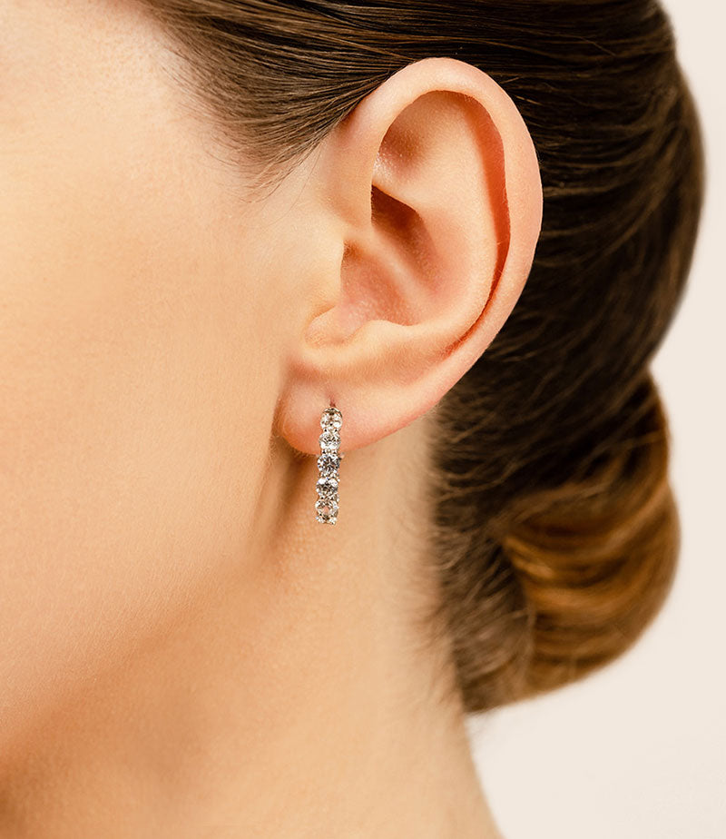 Glittering Diamond Hoop Earrings