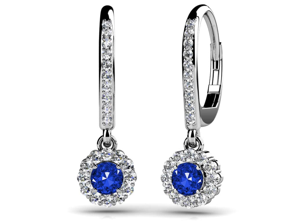 Stylish Gemstone And Diamond Drop Earrings