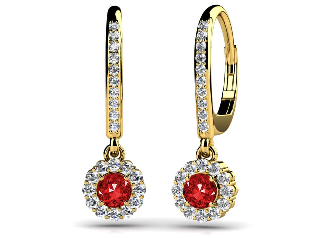 Stylish Gemstone And Diamond Drop Earrings