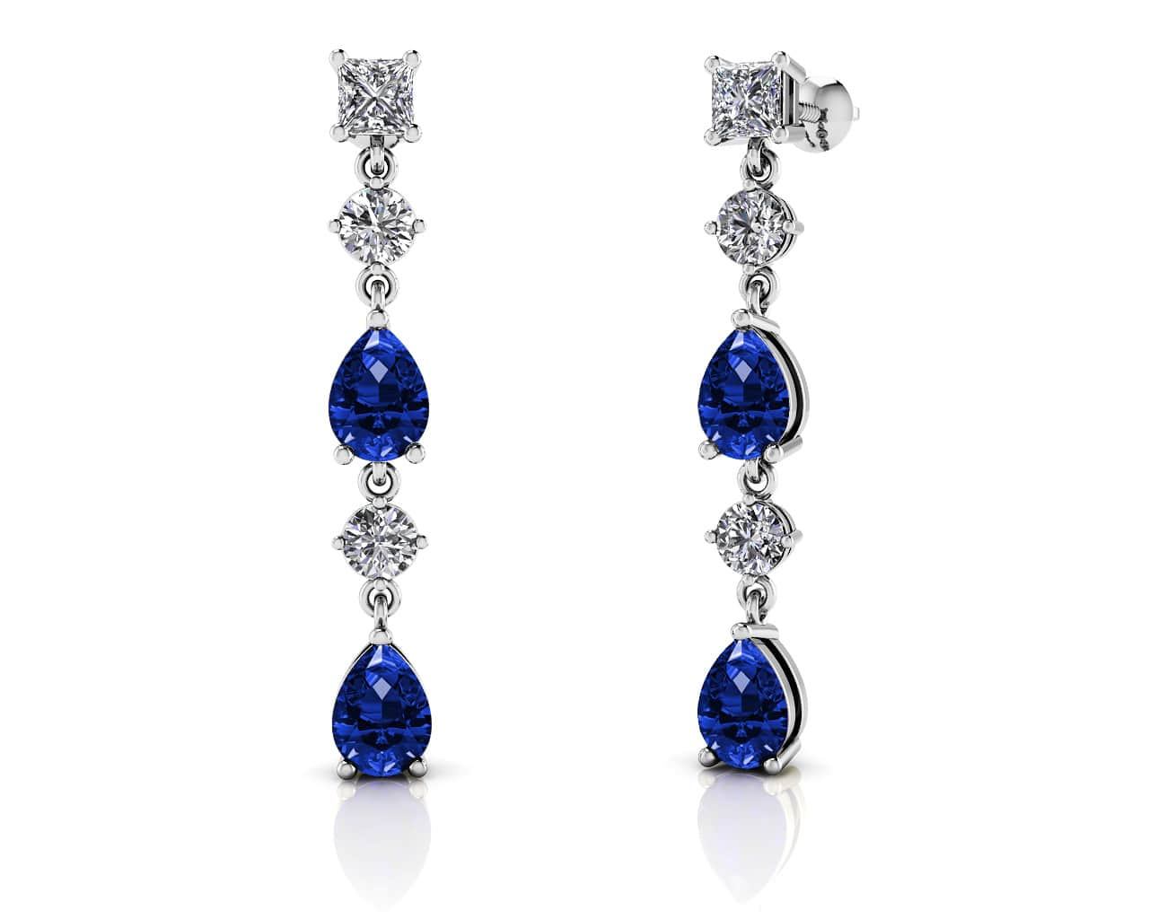 Bold Alternating Diamond And Gemstone Earrings