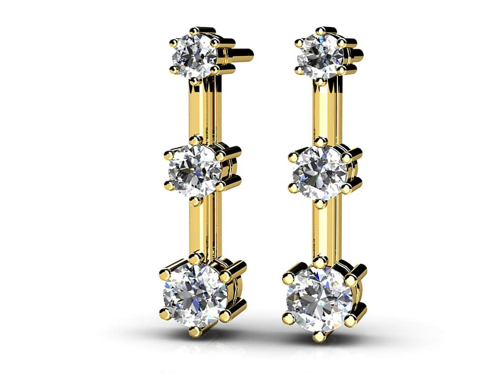 Thin Link Diamond Drop Earrings