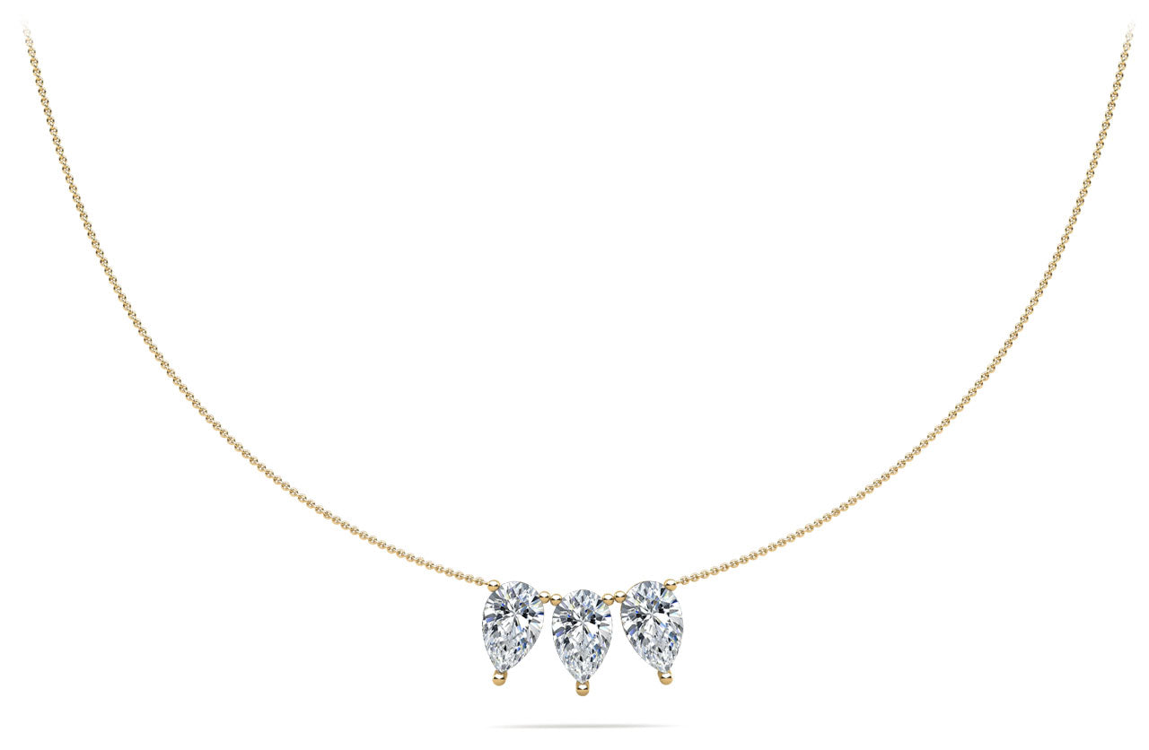 Triple Pear Shape Diamond Necklace