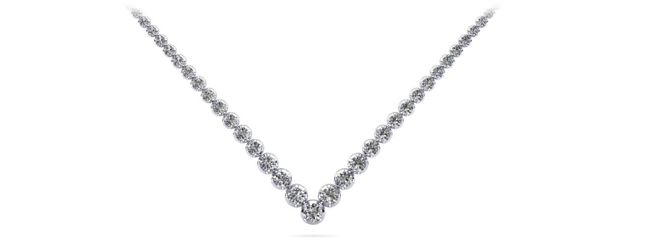 Ravishing V Neck With Graduated Diamonds