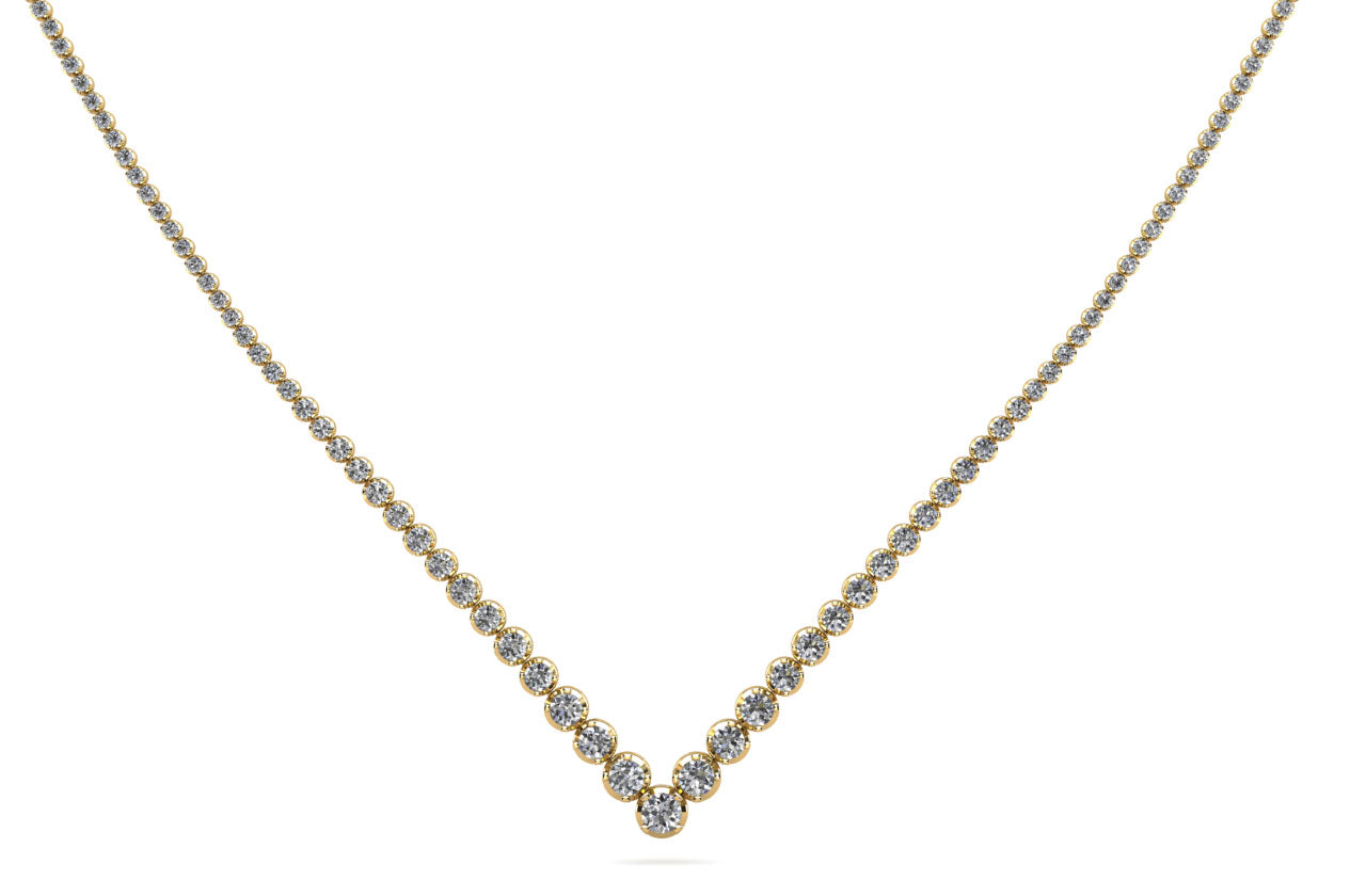 Ravishing V Neck With Graduated Diamonds