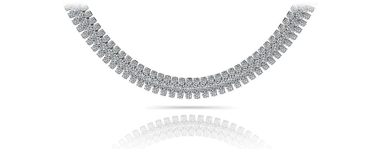 Triple Row Diamond Necklace