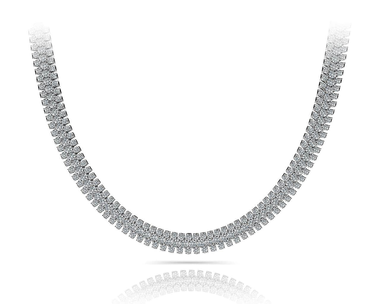 Triple Row Diamond Necklace