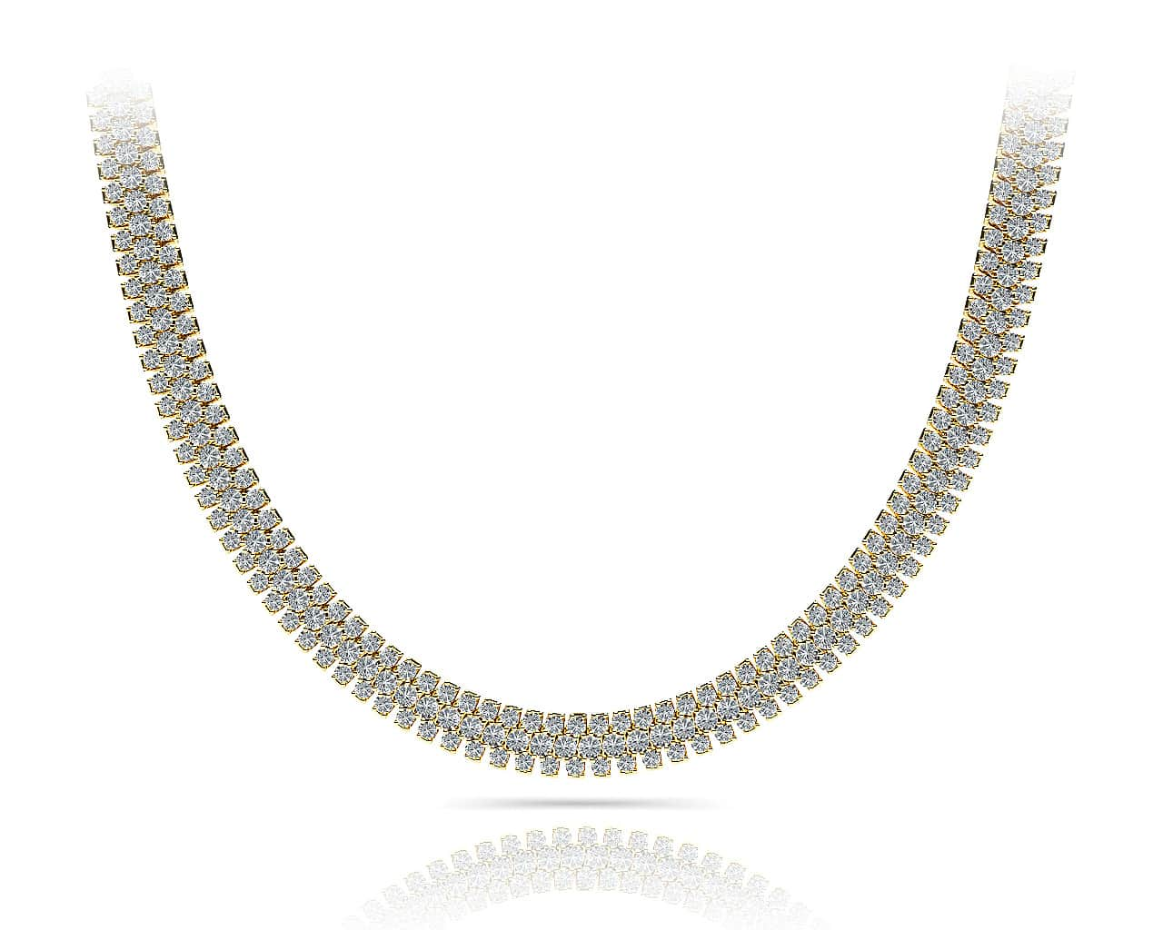 Triple Row Diamond Necklace