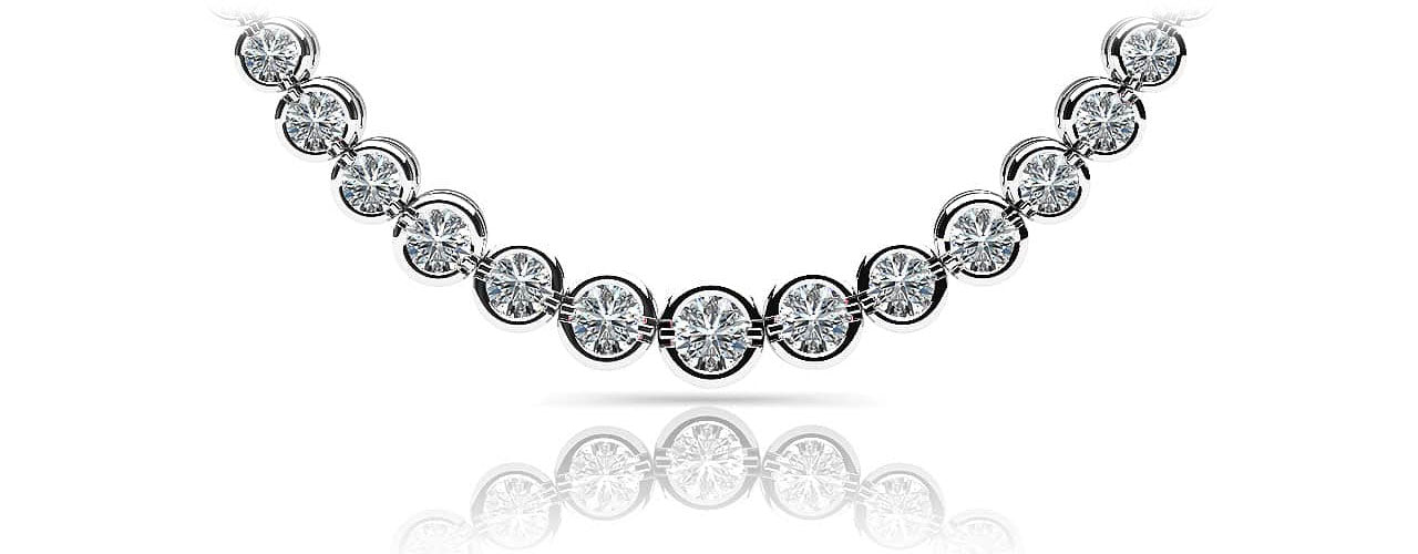 Classic Diamond Strand Necklace With Shiny Links