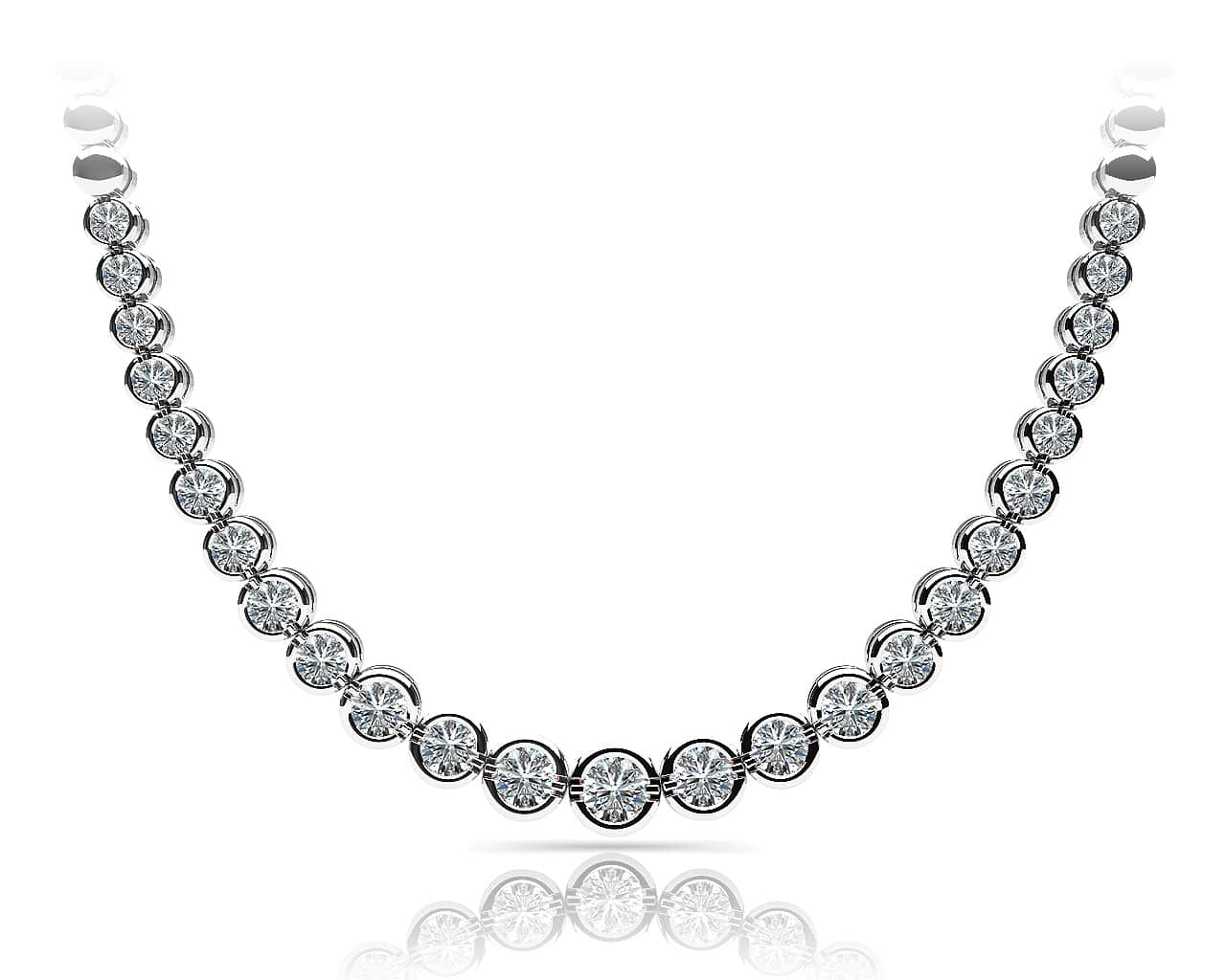 Classic Diamond Strand Necklace With Shiny Links