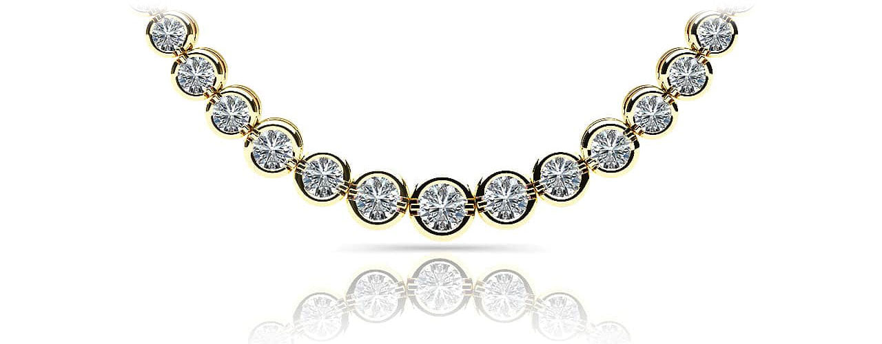 Classic Diamond Strand Necklace With Shiny Links