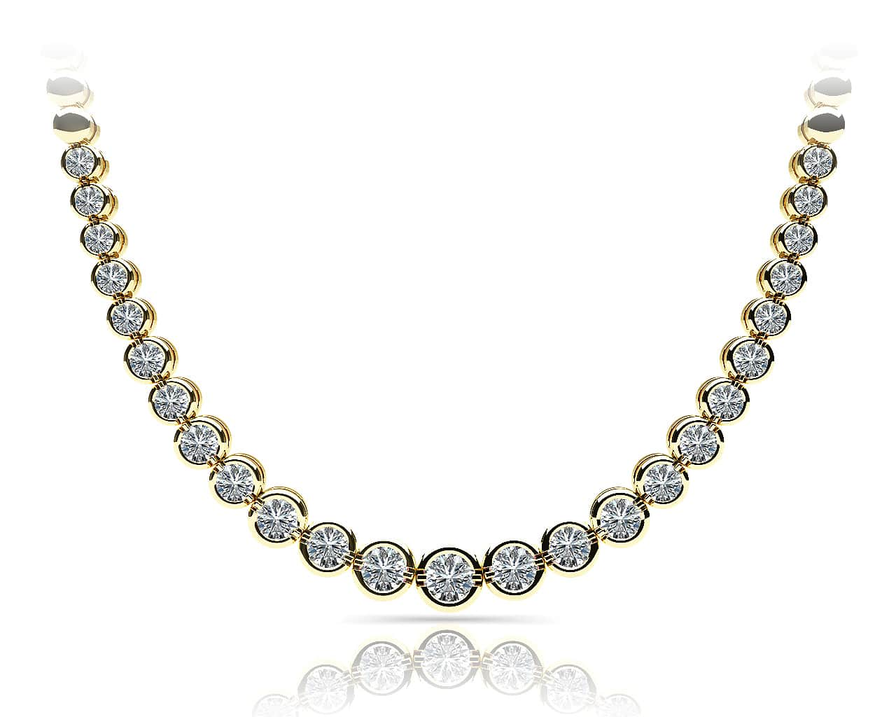 Classic Diamond Strand Necklace With Shiny Links