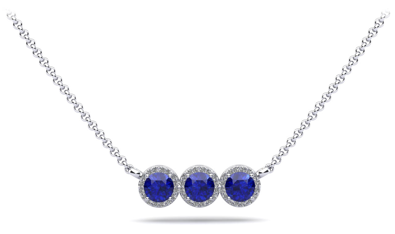 Triple Brilliance Diamond And Gemstone Necklace