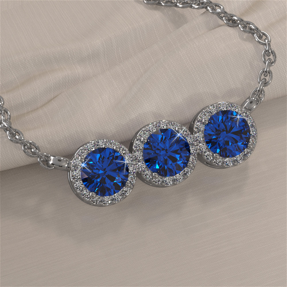 Triple Brilliance Diamond And Gemstone Necklace