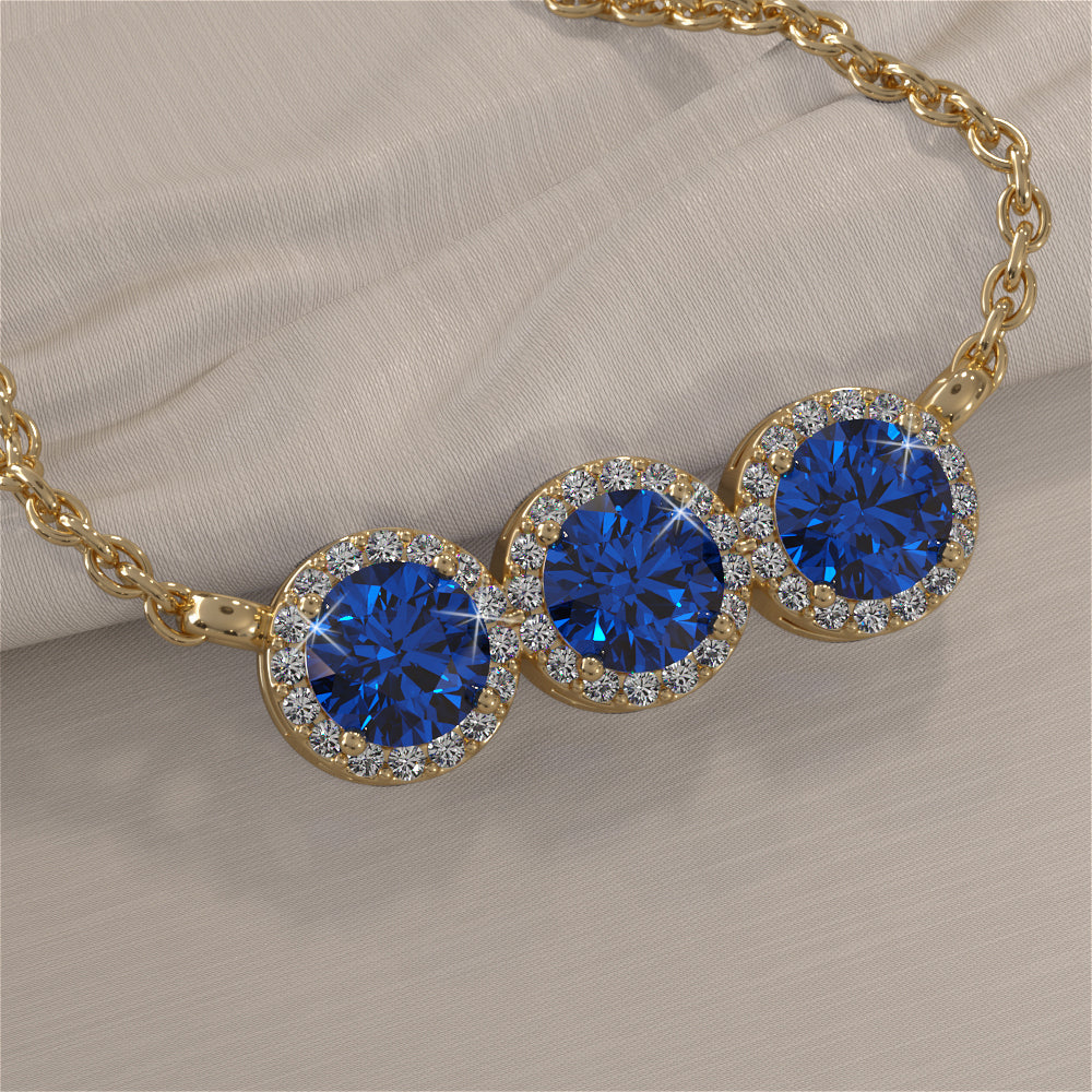 Triple Brilliance Diamond And Gemstone Necklace