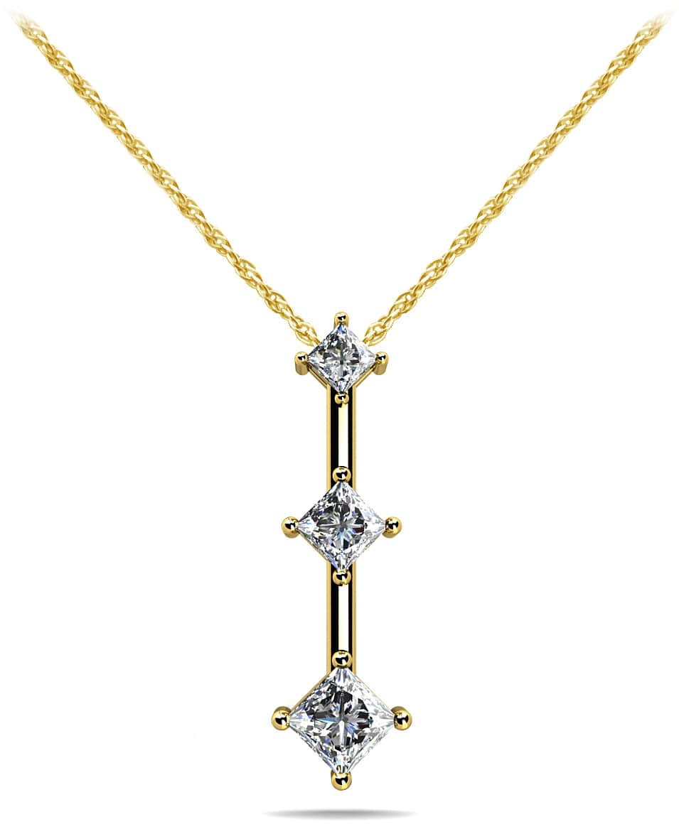 Triple Offset Diamond Pendant