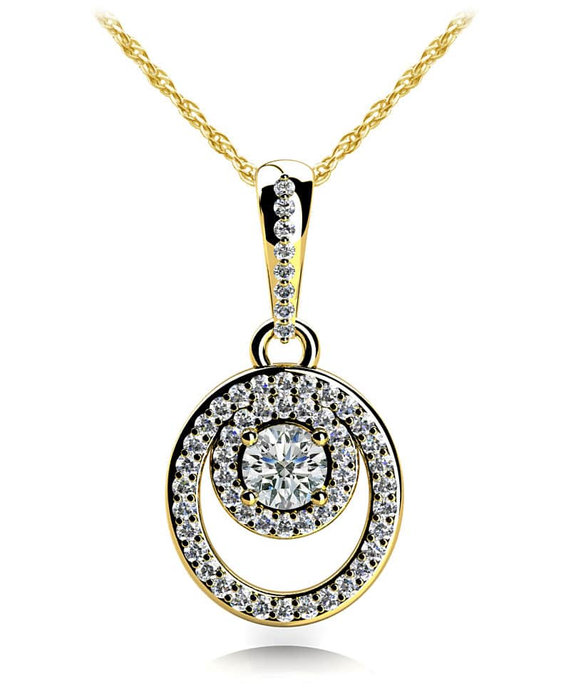 Circle And Oval Diamond Pendant