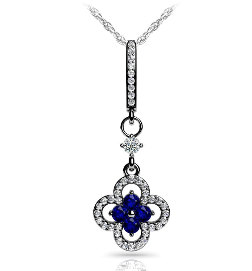 Precious Petals Gemstone Diamond Pendant