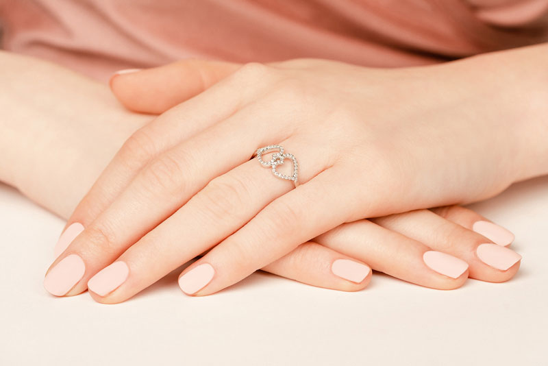 Twin Hearts Diamond Ring