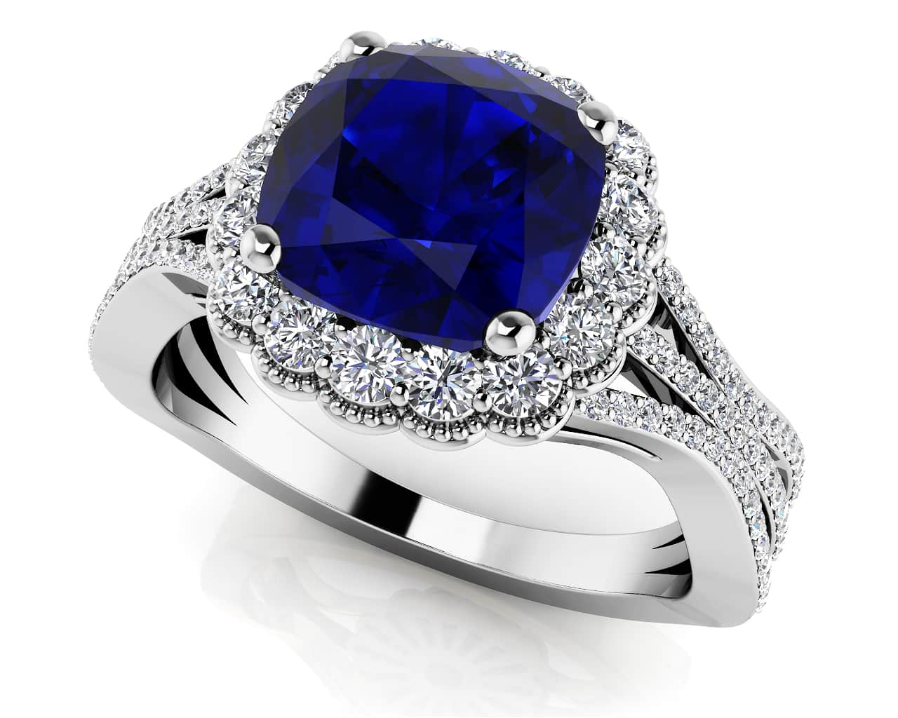 Vintage Cushion Cut Gemstone Anniversary Ring