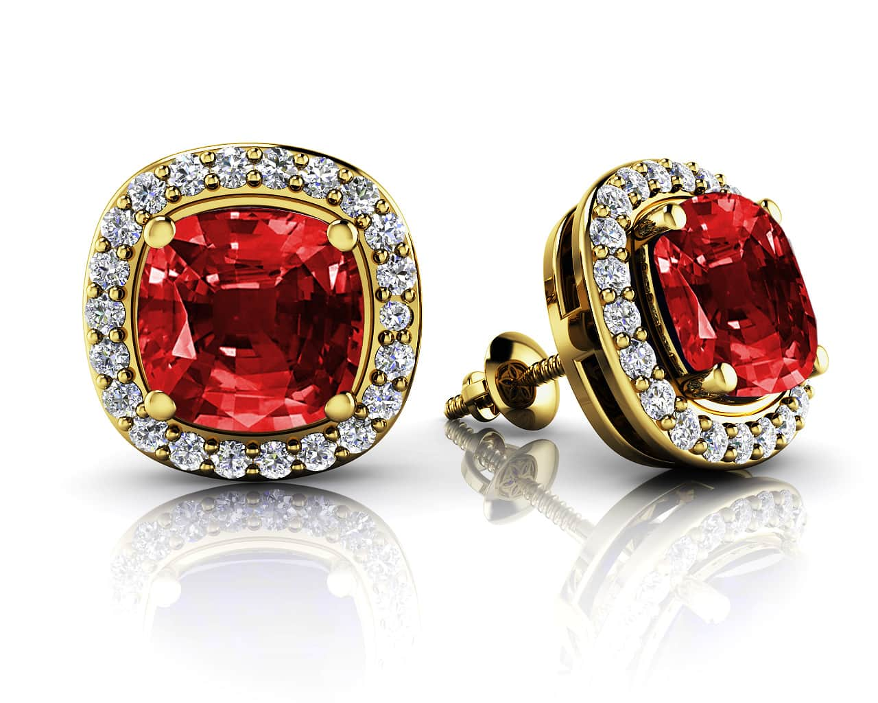 Ravishing Cushion Cut Gemstone Studs