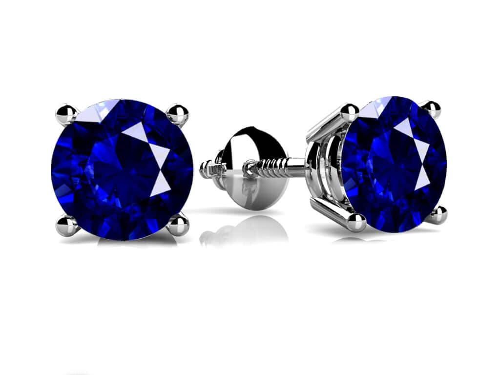 Classic Four Prong Round Gemstone Stud Earrings